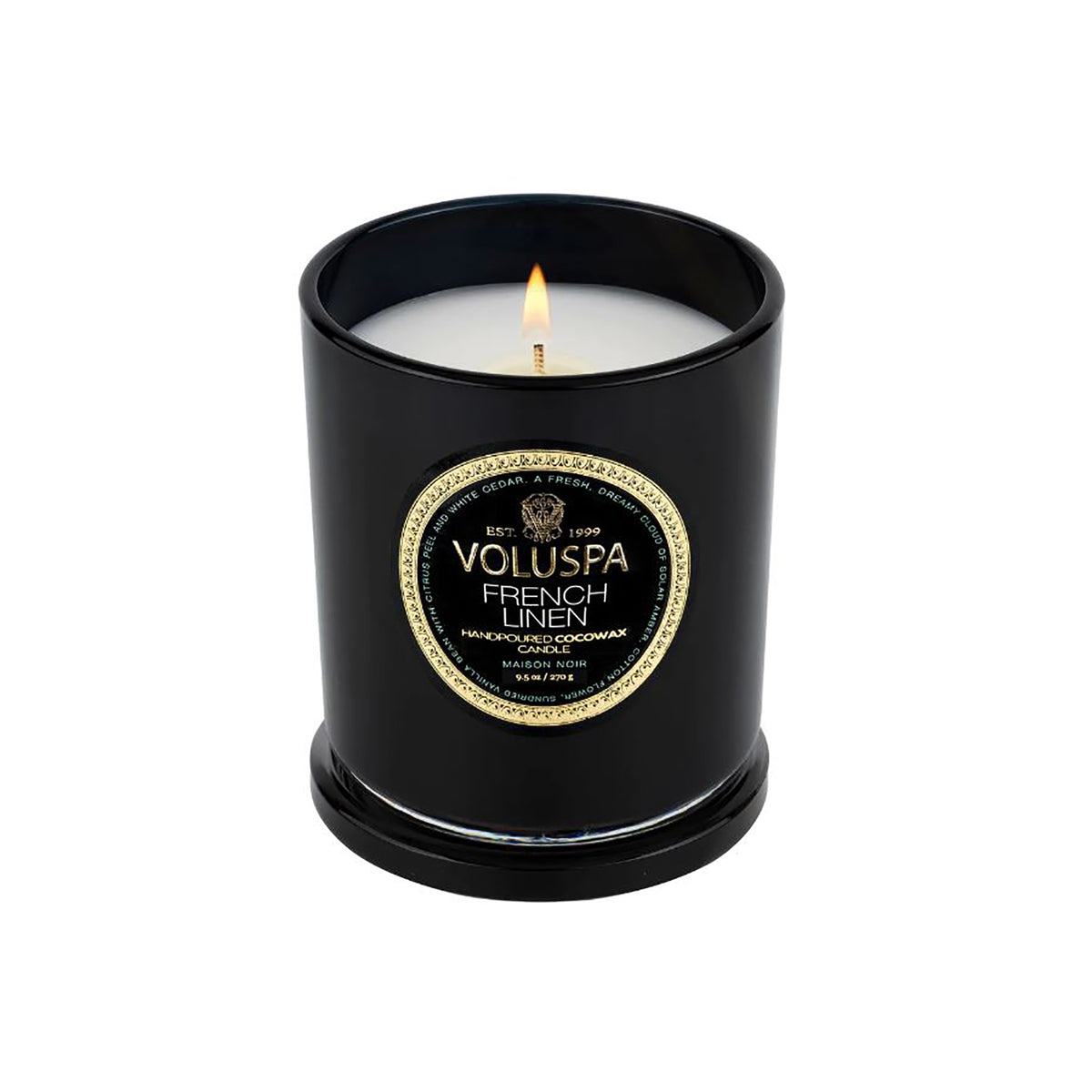 Voluspa Maison Noir Classic Candle / FRENCH LINEN, image 26007084597398