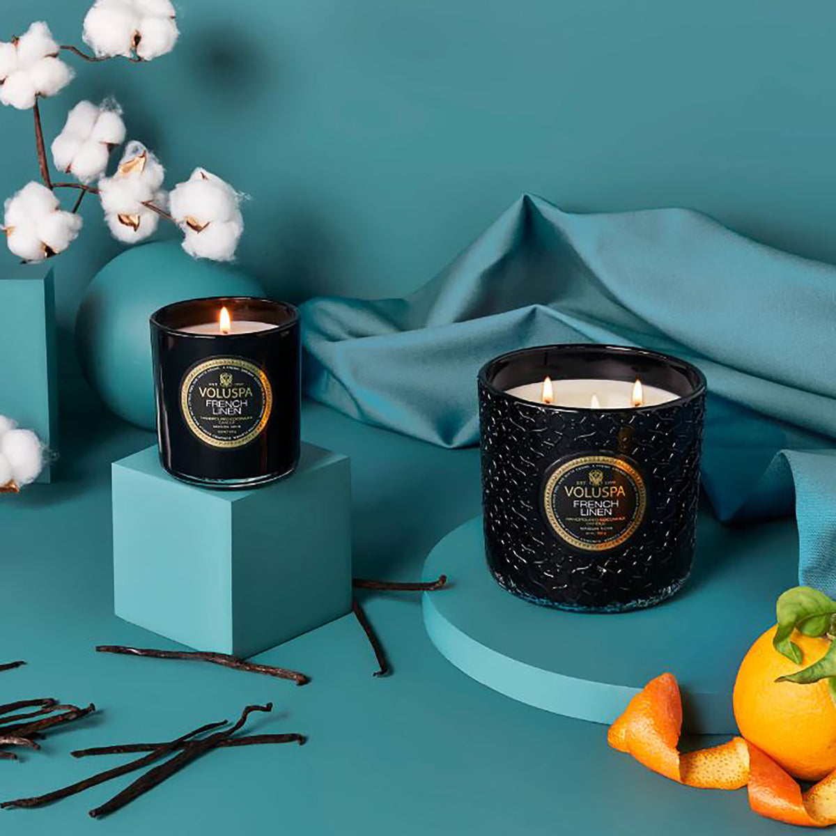 Voluspa Maison Noir Classic Candle / FRENCH LINEN, image 26007084826774