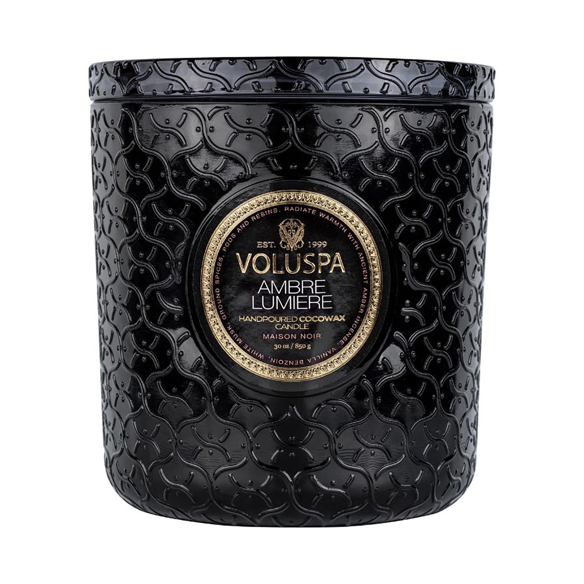 Voluspa Maison Noir Luxe Glass Jar Candle / Ambre Lumiere