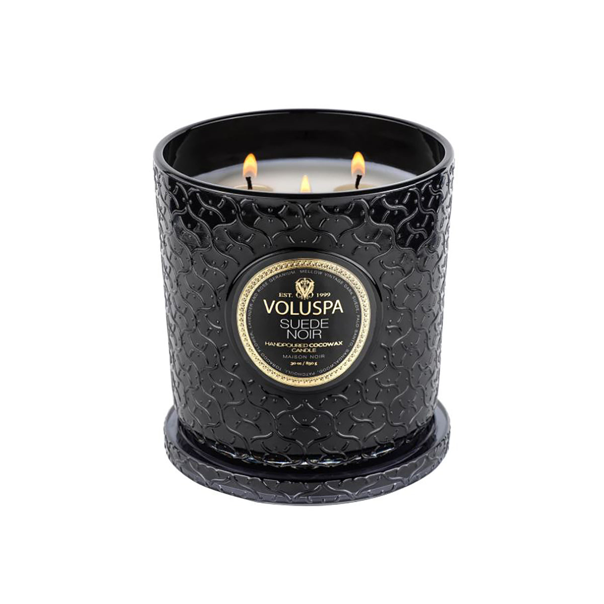  Voluspa Maison Noir Luxe Glass Jar Candle / SUEDE NOIR, image 26007213539478