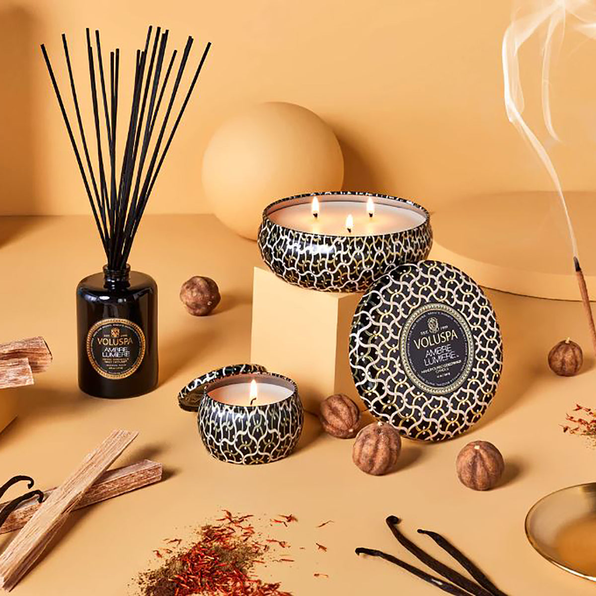 Voluspa Maison Noir Home Ambience Diffuser / Ambre Lumiere, image 26007155245206