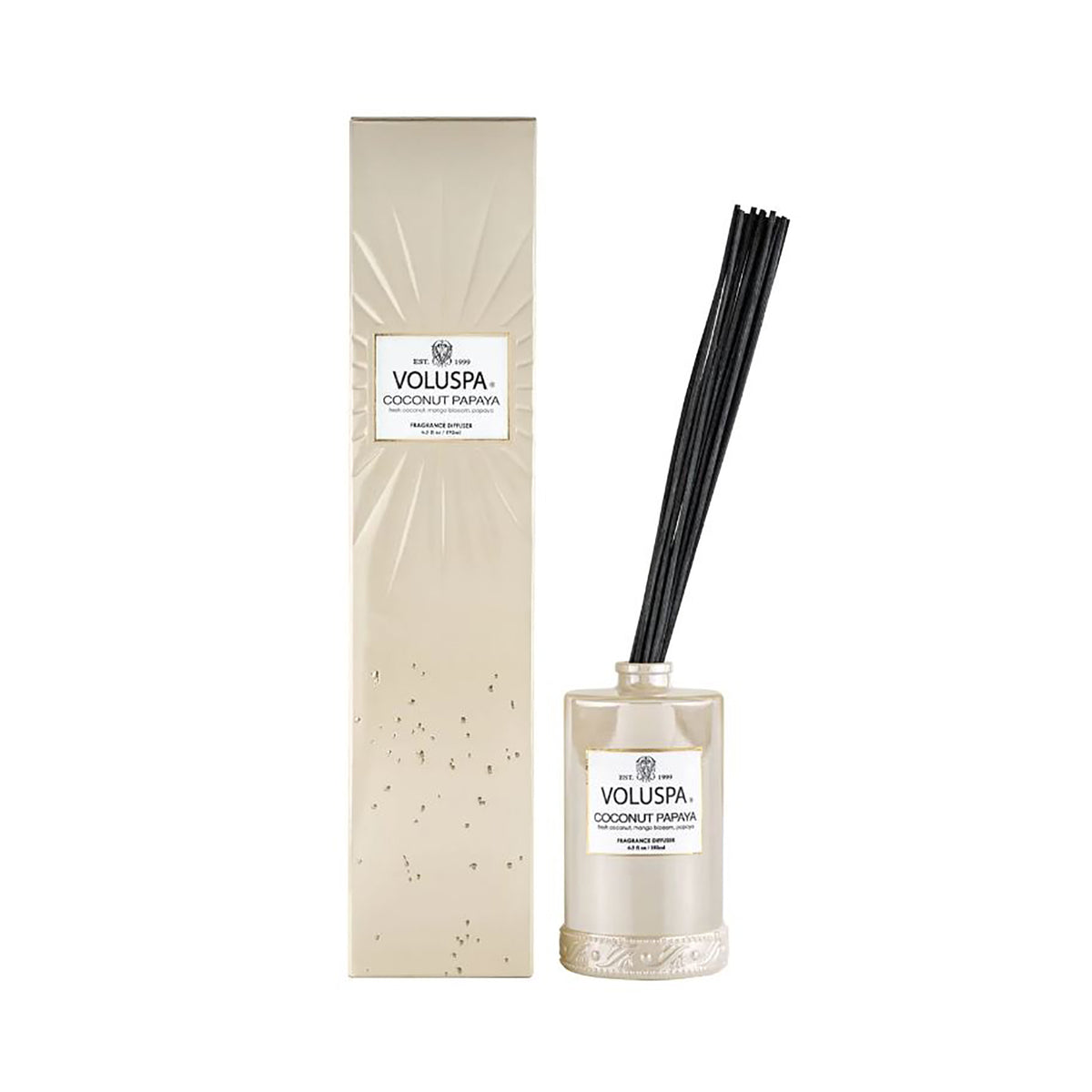  Voluspa Vermeil Fragrant Oil & Rattan Diffuser / COCONUT PAPAYA, image 26016335134870