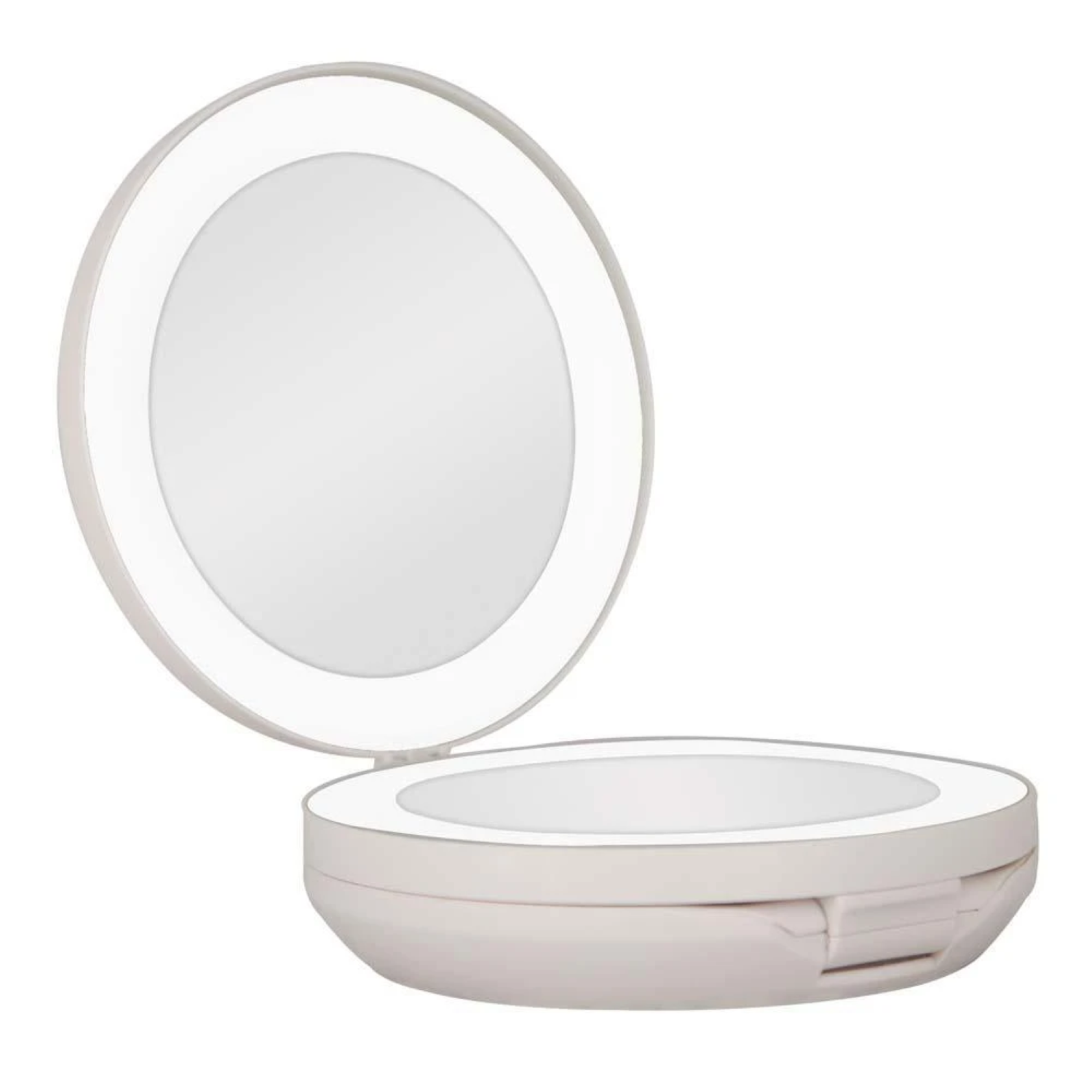 Zadro 4.75" Round Dual LED Lighted Travel Mirror 10X/1X / TAUPE / SWATCH