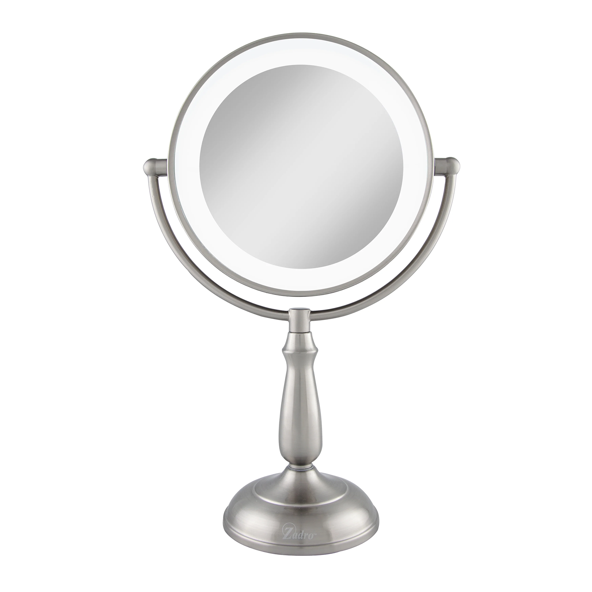 Zadro  11" Round Dimmable Touch LED Dual-Sided Mirror 12X/1X