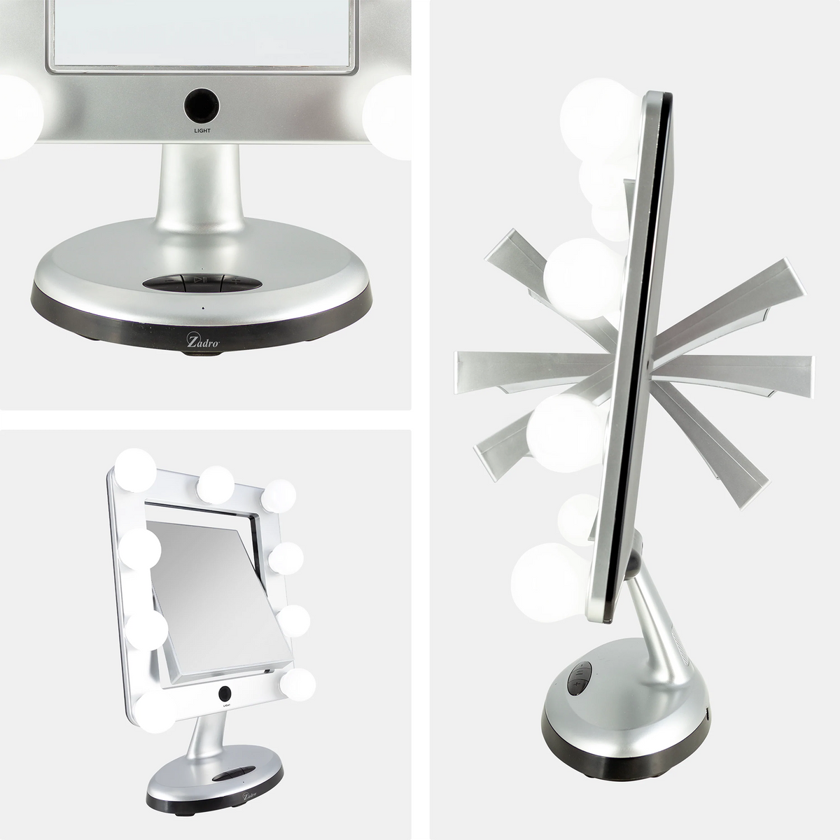 Zadro MELROSE 10.5" Rectangle LED Variable Bluetooth Mirror 5X/1X, image 26543802253462