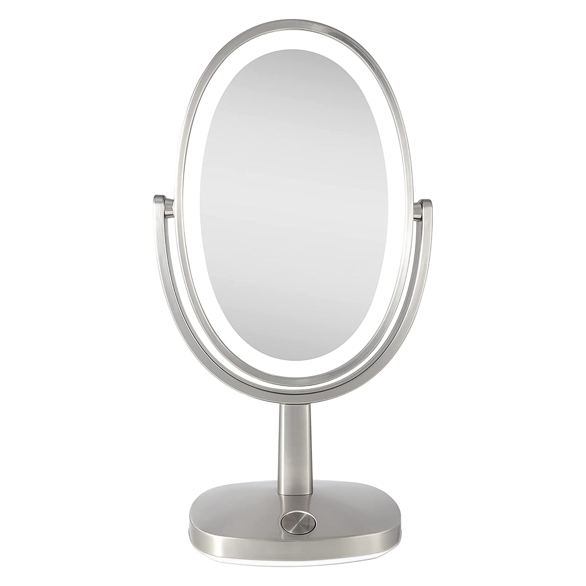 Zadro NEWPORT 10" Oval Ultra Bright Adaptive Color LED Mirror 5X/1X / SATIN NICKEL