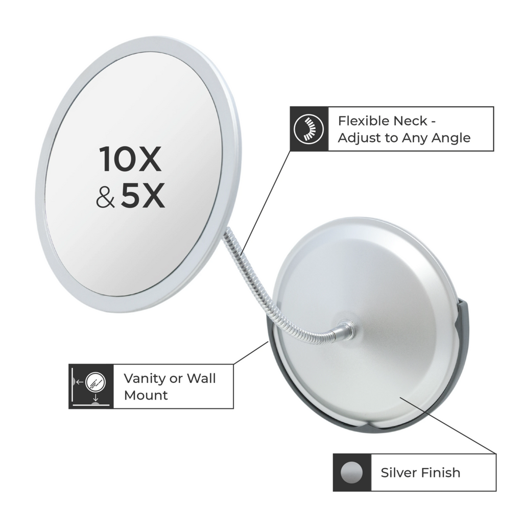 Zadro 7" Round Double Vision Gooseneck Mirror 10X/5X / FG50 thumbnail 2